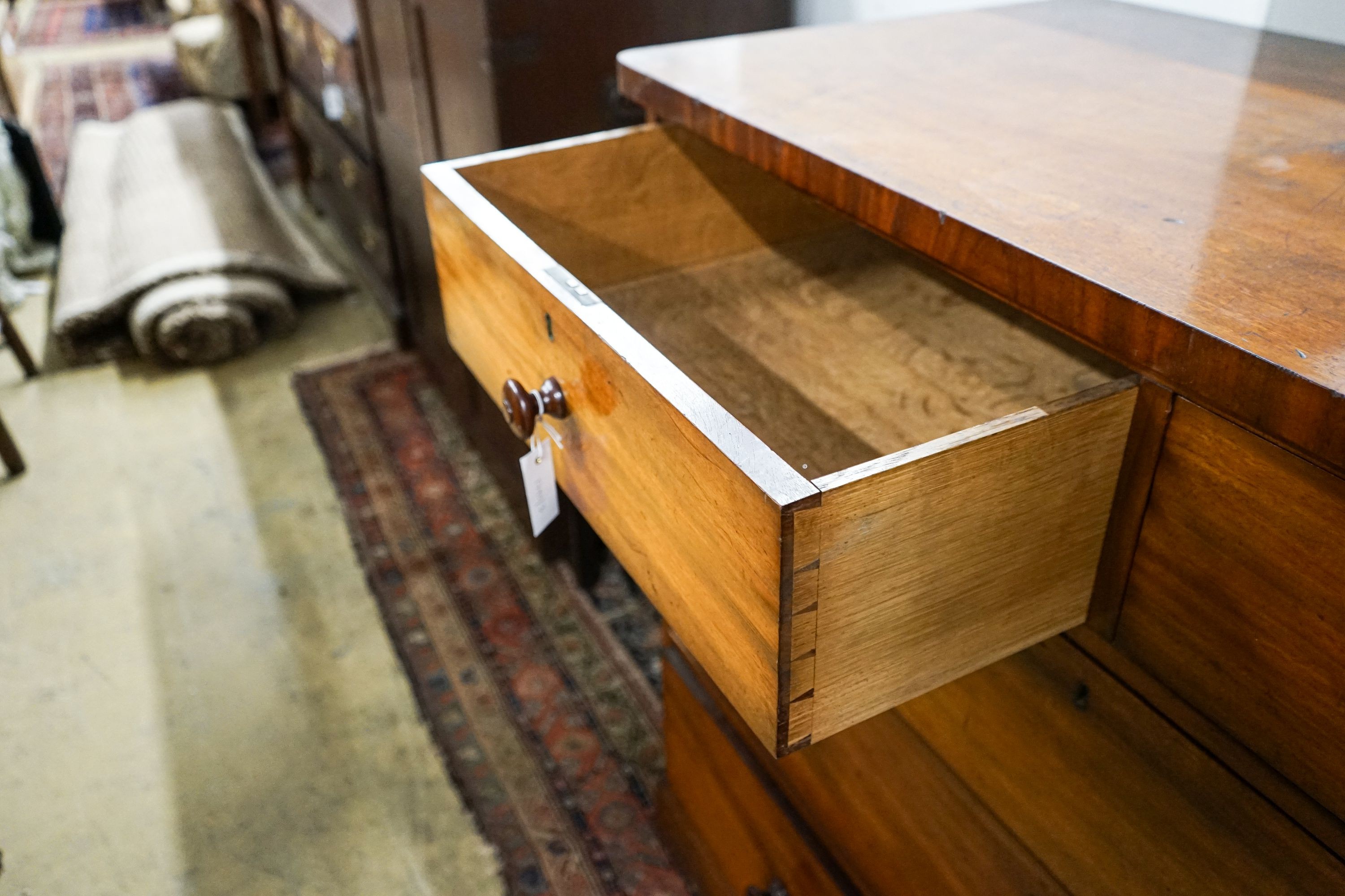 A Victorian mahogany chest of drawers, width 127cm, depth 60cm, height 107cm